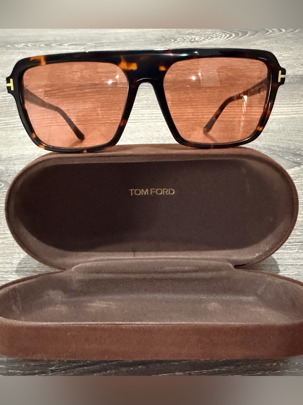 Tom Ford Tortoiseshell Frame with Gold Logo Accent